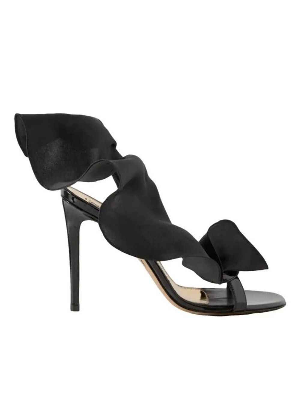 Alexandre Vauthier Penelope Ruffled Organza & Patent Leather Heeled Sandals - Picture 2 of 14